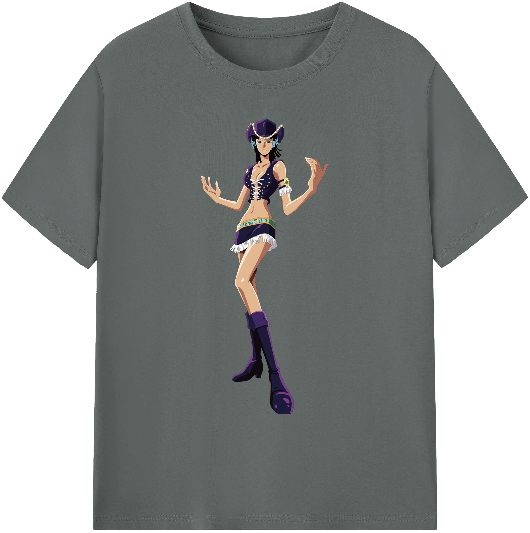 ワンピース ニコ・ロビン ONE PIECE Nico Robin 綿100％ メンズ半袖Tシャツ｜肌触りやわらか＆通気性